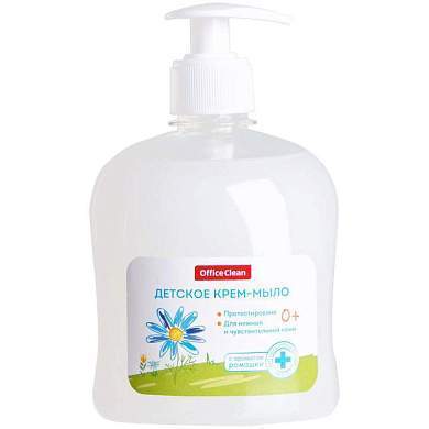 Мыло-крем жидкое OfficeClean "Детское" с ромашкой, антибактериальное, с дозатором, 500мл (арт. 319530)