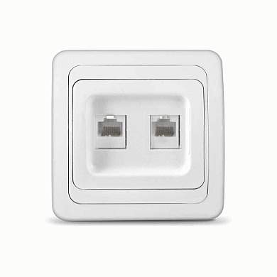 UNIVersal Валери розетка компьют. СУ 2 мест. бел. (керам. осн., RJ45) 1082 (арт. 706608)