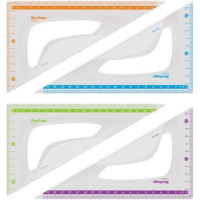 Треугольник 30°, 19см Berlingo "Color", пластиковый, ассорти, европодвес (арт. 292847)