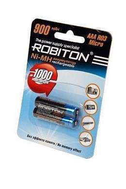 Аккумулятор Robiton R03 900mAh Ni-MH BL2, 08796 (арт. 558341)