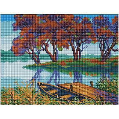 Алмазная мозаика ТРИ СОВЫ "Осенний пейзаж", 40*50см, холст на деревянном подрамнике, картонная коробка с пластиковой ручкой (арт. 357148)