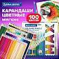 Карандаши цветные супермягкие яркие BRAUBERG MAX, 100 цветов, шестигранные, грифель 3,3 мм, натуральное дерево, 181862 (арт. 181862)