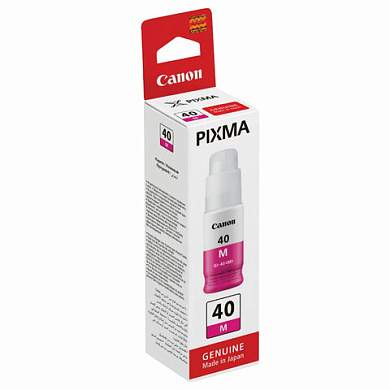 Чернила CANON (GI-40M) для СНПЧ Pixma G5040/G6040, пурпурные, ресурс 7700 страниц, оригинальные, 3401C001 (арт. 363615)