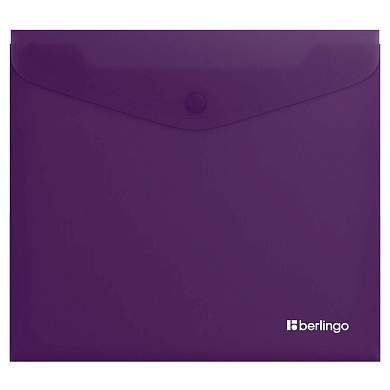 Папка-конверт на кнопке Berlingo "Soft Touch", А5+, 200мкм, софт-тач, фиолетовая (арт. 369429)