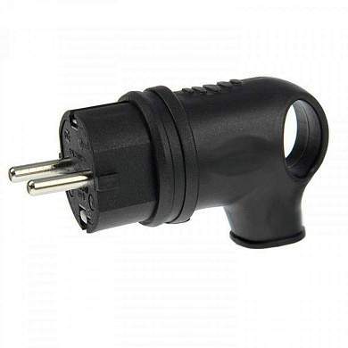 Lezard вилка угловая с кольцом каучук 2Р+РЕ 1х16А 220-240V 106-0400-0109 (арт. 485400)