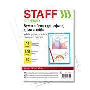 Бумага белая А4, 80 г/м2, 100 л., STAFF "СТАНДАРТ", СТУДЕНЧЕСКАЯ, 146% (CIE), 115351 (арт. 115351)