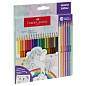 Карандаши цветные Faber-Castell "Unicorn", 18цв., шестигр., заточ.+6 паст. цв., картон, европодвес (арт. 375098)