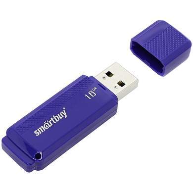 Память Smart Buy "Dock" 16GB, USB 2.0 Flash Drive, синий (арт. 244816)