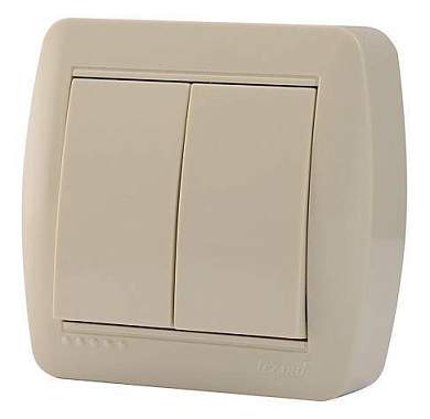 Lezard DEMET выкл. ОУ 2 кл. 10А крем (основание PBT, корпус PC) 711-0300-101 (арт. 499756)