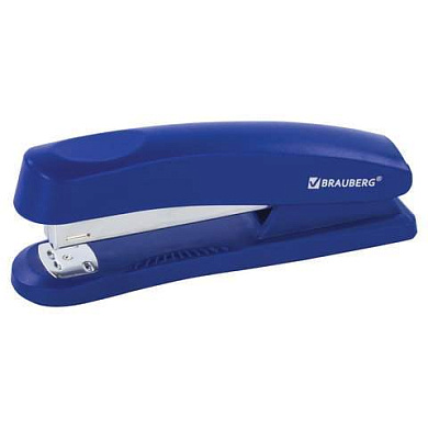 Степлер №24/6, 26/6 BRAUBERG "Standard+", до 30 листов, полнозагрузочный, синий, 228607 (арт. 228607)
