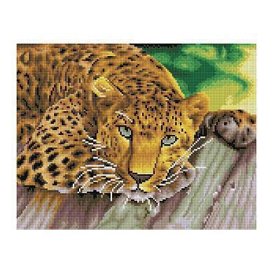 Алмазная мозаика ТРИ СОВЫ "Леопард", 30*40см, холст, картонная коробка с пластиковой ручкой (арт. 344293)