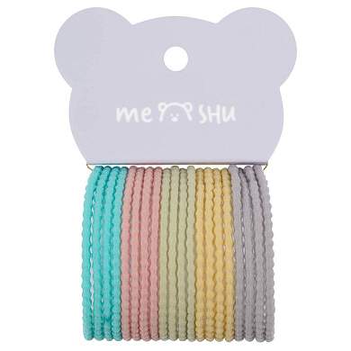 Резинки для волос MESHU, пастельные ассорти, 20шт., диаметр 4,5см, европодвес (арт. 369198)