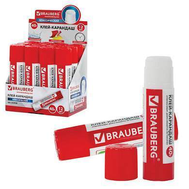 Клей-карандаш BRAUBERG, 40 г, 222928 (арт. 222928)