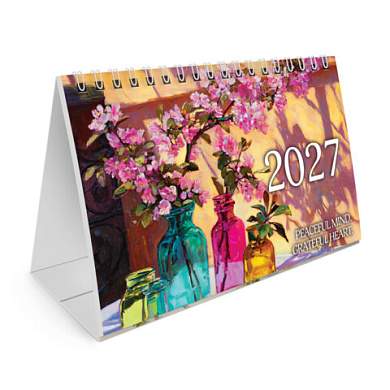 Календарь-домик настольный на гребне, 2027 г., BRAUBERG, 160х110 мм, 6 листов, "Живопись", 118452 (арт. 118452)