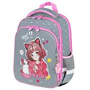 Ранец BRAUBERG QUADRO, 3 отделения, с брелком, "Anime friends", 37х28х18 см, 272022 (арт. 272022)