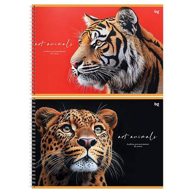 Альбом для рисования 32л., А4, на гребне BG "Art animals" (арт. 378702)