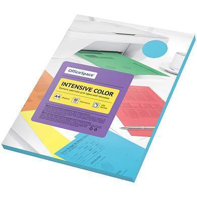 Бумага цветная OfficeSpace "Intensive Color", А4, 80г/м2, 100л., (голубой) (арт. 315723)