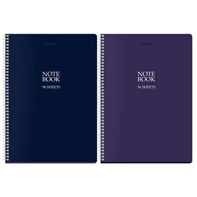 Тетрадь А4, 96 л., BRAUBERG, гребень, клетка, матовая ламинация, "NoteBookMono" (микс в спайке), 405315 (арт. 405315)