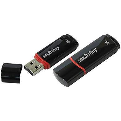 Память Smart Buy "Crown" 64GB, USB 2.0 Flash Drive, черный (арт. 227880)