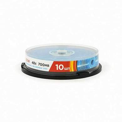 Диски CD-R MIREX, 700 Мб, 48x, Cake Box (упаковка на шпиле), КОМПЛЕКТ 10 шт., UL120051A8L (арт. 514022)