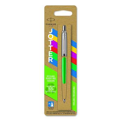 Ручка шариковая Parker "Jotter Green CT" синяя, 1,0мм, кнопочн., пластик. корпус, блистер (арт. 295247)