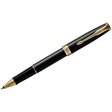 Ручка-роллер Parker "Sonnet Black Lacquer GT" черная, 0,8мм, подарочная упаковка (арт. 347040)