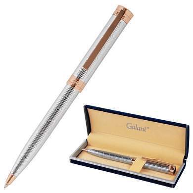 Ручка подарочная шариковая GALANT "ESQUISSE", корпус серебристый, детали розовое золото, узел 0,7 мм, синяя, 143511 (арт. 143511)