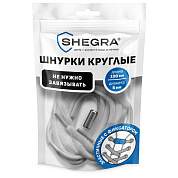 Шнурки круглые эластичные БЕЛЫЕ длина 100 см, диаметр 5 мм, 2 капсулы, цвет серебряный, SHEGRA (ШЕГРА), 701714 (арт. 701714)