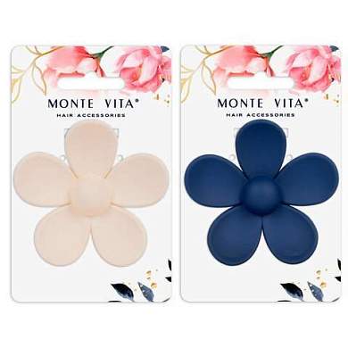 Краб для волос 7 см, soft-touch, АССОРТИ, MONTE VITA, 457013 (арт. 457013)