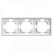 Stekker ЭМИЛИ рамка СУ 3мест. (PC), белый фарфор, soft touch PFR00-5003-01 49886 (арт. 907434)