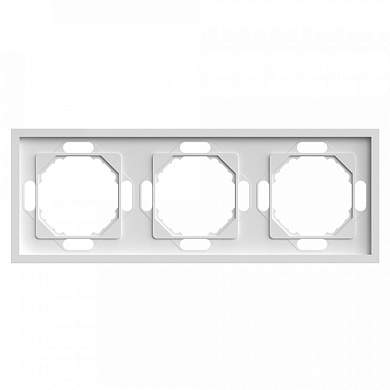 Stekker ЭМИЛИ рамка СУ 3мест. (PC), белый фарфор, soft touch PFR00-5003-01 49886 (арт. 907434)