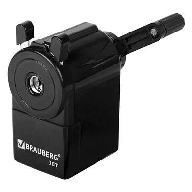 Точилка механическая BRAUBERG "JET", металлический механизм, корпус черный, 229566 (арт. 229566)