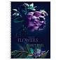 Тетрадь А4 96 л., HATBER, гребень, клетка, обложка картон, "Beautiful flowers" (микс в спайке), 086261, 96Т4В1гр (арт. 405431)