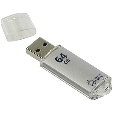 Память Smart Buy "V-Cut" 64GB, USB 3.0 Flash Drive, серебристый (металл. корпус ) (арт. 260249)