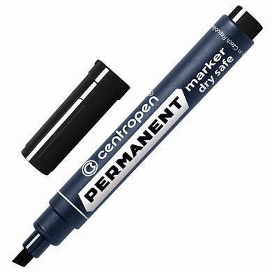 Маркер перманентный CENTROPEN 8516, ЧЕРНЫЙ, скошенный наконечник, 2-5 мм, 5 8516 0112 (арт. 151105)