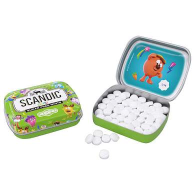 Драже освежающие SCANDIC без сахара со вкусом "Яблоко", 14 г, СМЕШАРИКИ (арт. 624917)