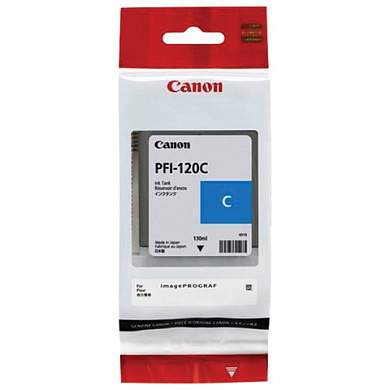 Картридж струйный CANON (PFI-120C) для imagePROGRAF TM-200/205/300/305, голубой 130 мл, оригинальный, 2886C001 (арт. 363494)