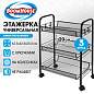 Этажерка (тележка) BOOMHOUSE (БУМХАУС) RC-003 3 яруса, на колесах, В62,5хШ42,5хГ25,5 см, металл, черная, 701455 (арт. 701455)