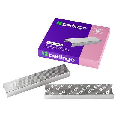 Скобы для степлера №23/10 Berlingo, оцинкованные, 1000шт. (арт. 138284)