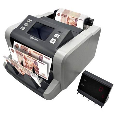 Счетчик банкнот VITRANA (ВИТРАНА) HR60 MUIC, опред. номинала RUB USD CNY EUR, выносной дисплей, УФ МАГ ИК CIS детекции, 1000 б/мин, 291384 (арт. 291384)