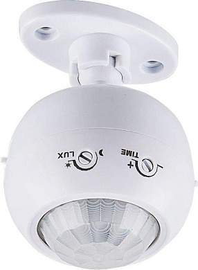 Feron ИК-датчик движения+фотореле 1200W 8м 120°(гориз) 360°(верт) IP20  45x45x53 SEN16/ES-P27A 22074 (арт. 694704)