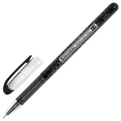 Ручка гелевая BRAUBERG "Profi-Gel PRO", ЧЕРНАЯ, линия письма 0,4 мм, игольчатый наконечник 0,5 мм, печать на корпусе, 144124 (арт. 144124)
