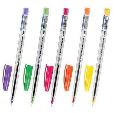 Ручка шариковая масляная BRAUBERG "Frost Color", СИНЯЯ, ассорти, узел 0,6 мм, линия письма 0,3 мм, 142935 (арт. 142935)