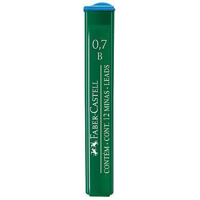 Грифели для механических карандашей Faber-Castell "Polymer", 12шт., 0,7мм, B (арт. 286029)