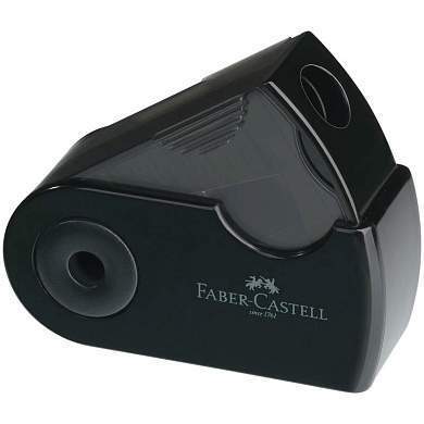 Точилка пластиковая Faber-Castell "Sleeve Mini" 1 отверстие, контейнер, черная (арт. 286089)