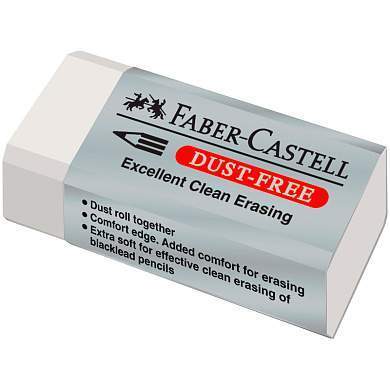 Ластик Faber-Castell "Dust Free", прямоугольный, картонный футляр, 41*18,5*11,5мм (арт. 286065)