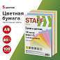 Бумага цветная STAFF "Profit" МАЛОГО ФОРМАТА (148х210 мм), А5, 80 г/м2, 100 л. (5цв. х 20 л.), цветная пастель, для офиса и дома, 110891 (арт. 110891)