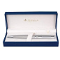 Ручка подарочная шариковая WATERMAN "Hemisphere Stainless Steel CT", серебристый корпус, палладиевое покрытие, синяя, S0920470 (арт. 141694)