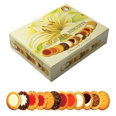 Печенье SANTA BAKERY, ассорти 12 видов, сдобное, 750 г, картонная коробка (арт. 620762)
