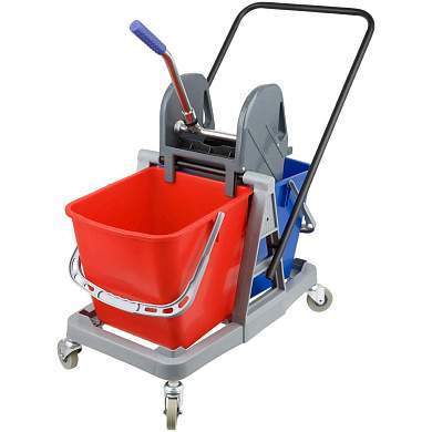 Тележка уборочная OfficeClean, 2 съемных ведра 23л., механический отжим, пластиковый каркас (арт. 361864)